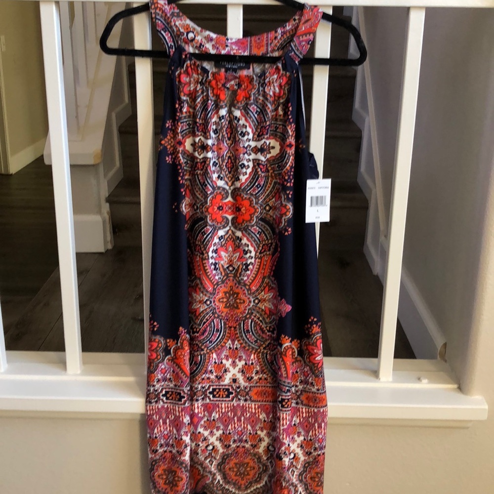 NWT Navy/Coral Perceptions Size Large Dress $10